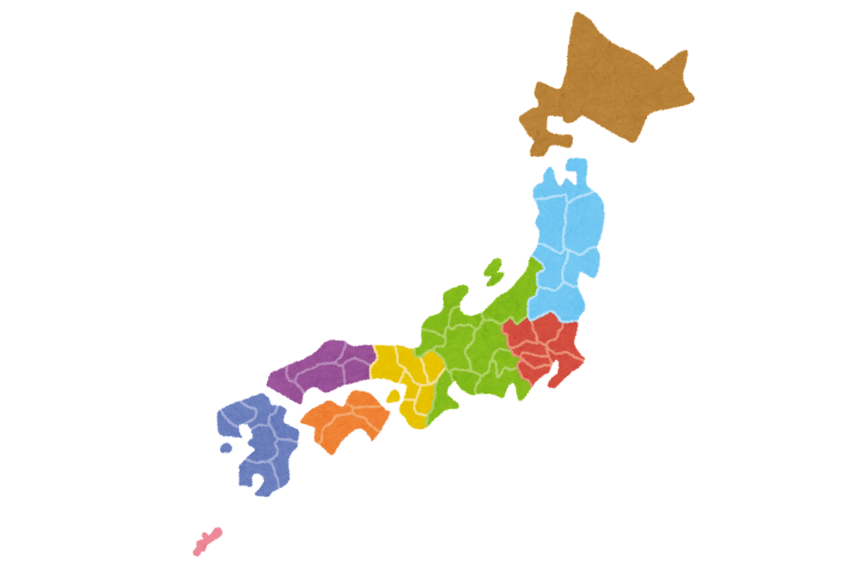 Japan regions map